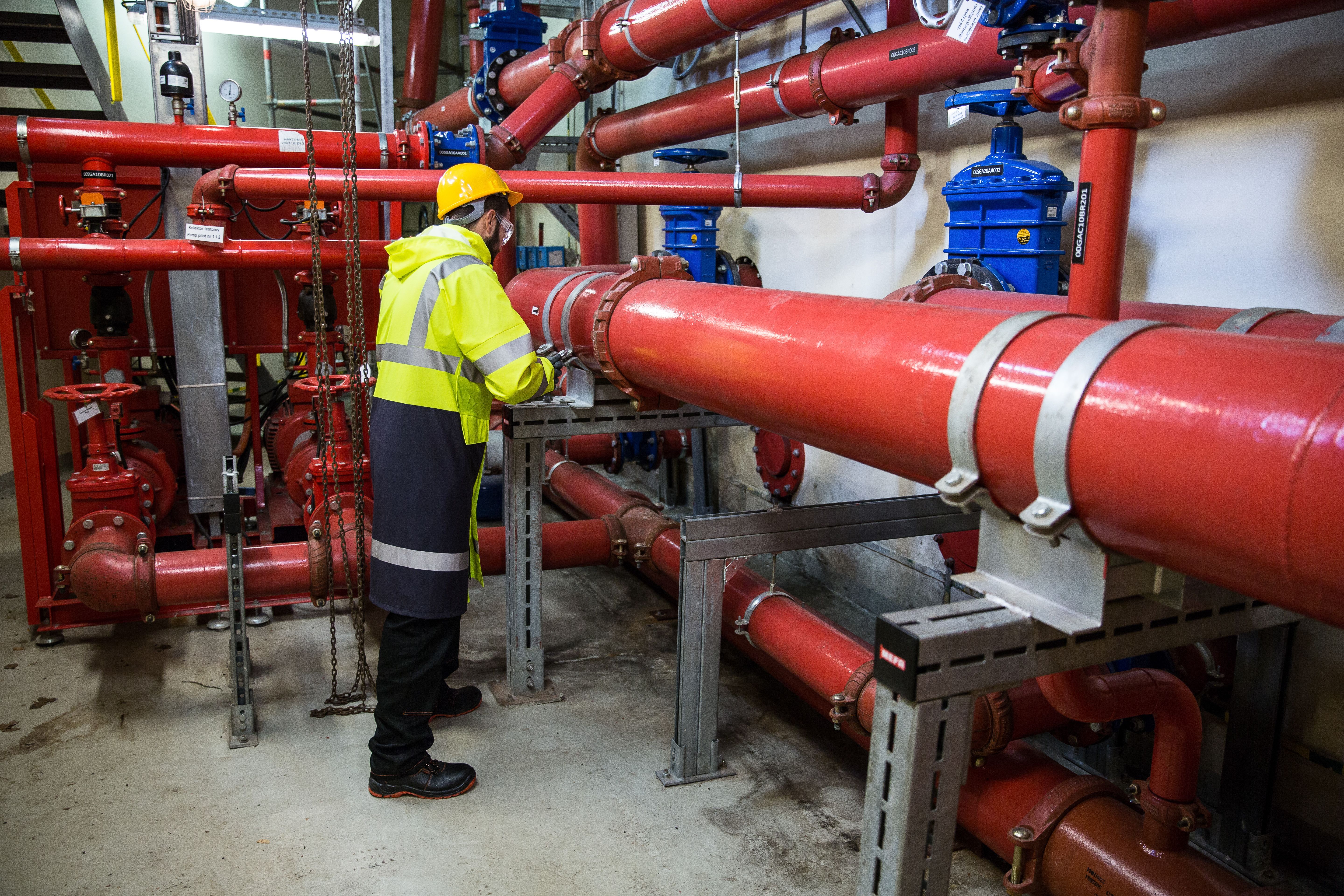 Plumber at work on a residential job